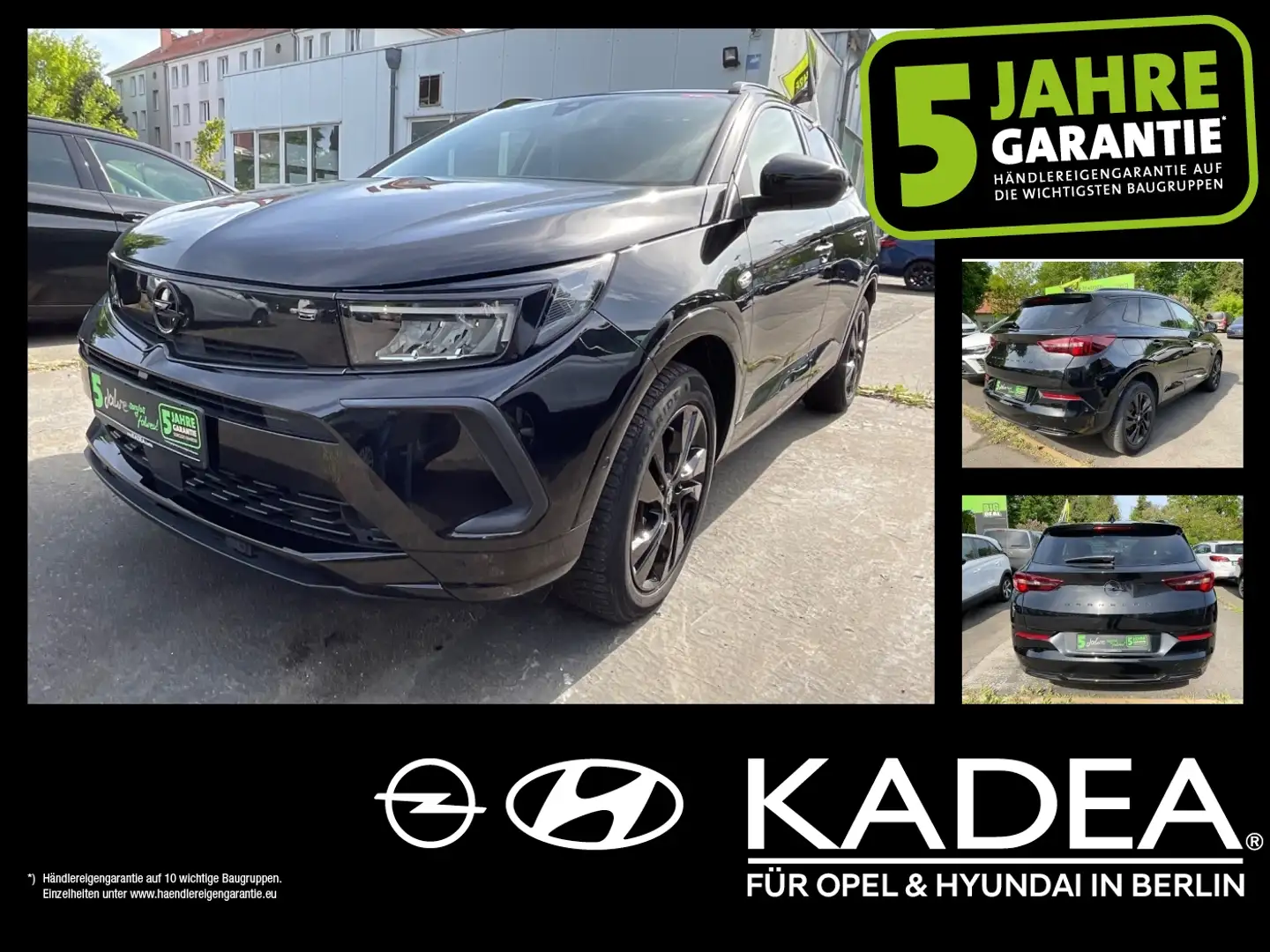 Opel Grandland 1.2 GS 18''LM,LED,KlimaA,WiPkt,Allwett Schwarz - 1