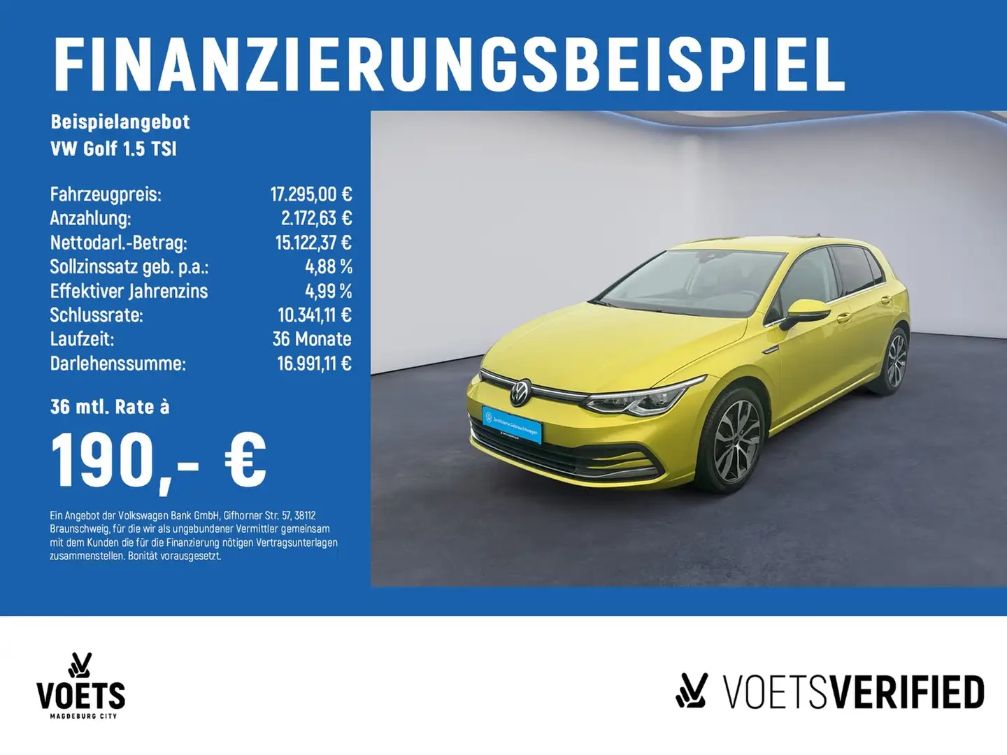 Volkswagen Golf 1.5 TSI Style LED+NAVI+ACC+DAB+MASSGE Gelb - 2
