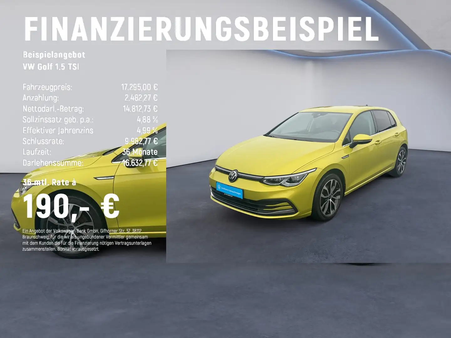 Volkswagen Golf 1.5 TSI Style LED+NAVI+ACC+DAB+MASSGE Giallo - 2