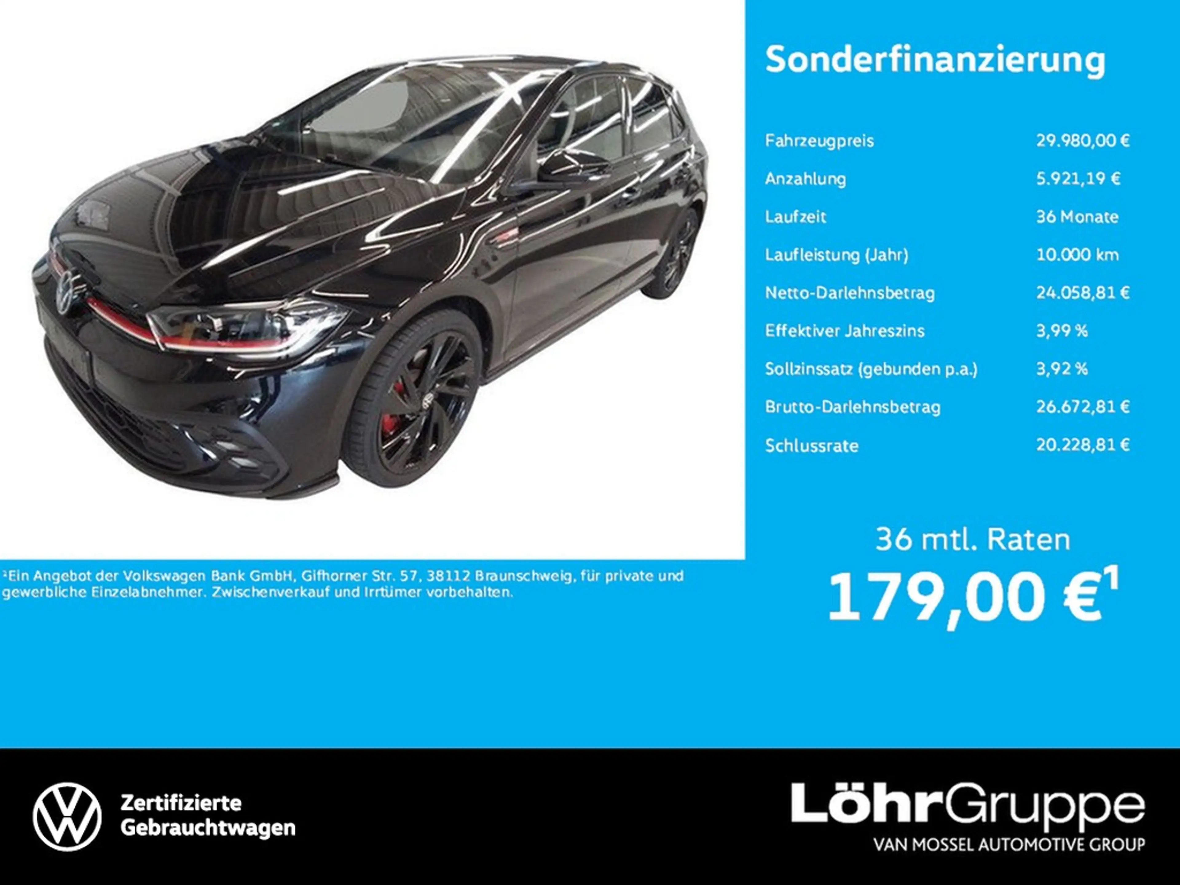 Volkswagen Polo GTI 2.0 TSI DSG Black Style, Navi