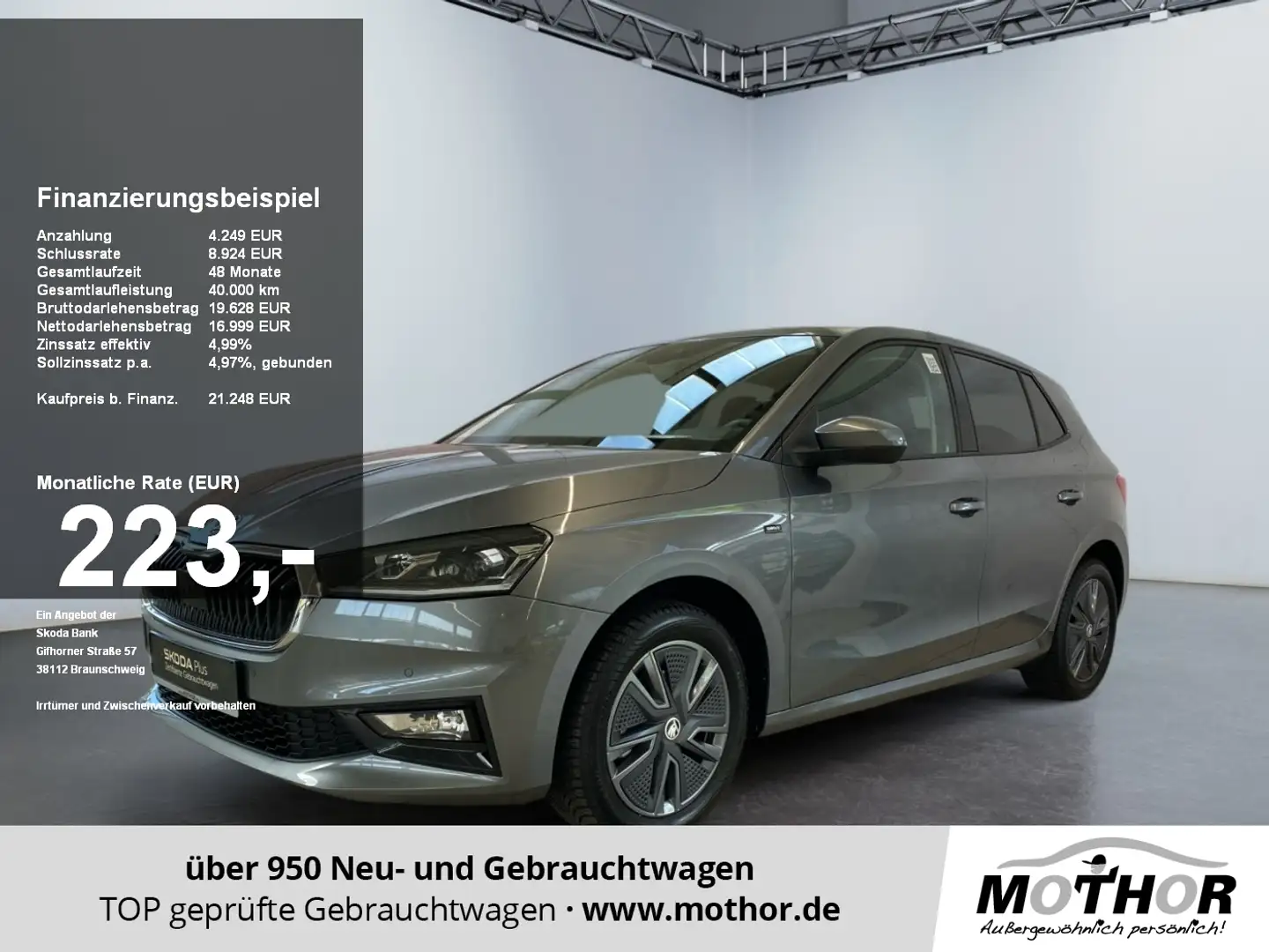 Skoda Fabia Drive 1.0 TSI ACC FLA LM KAM LED KeyLess Grau - 1