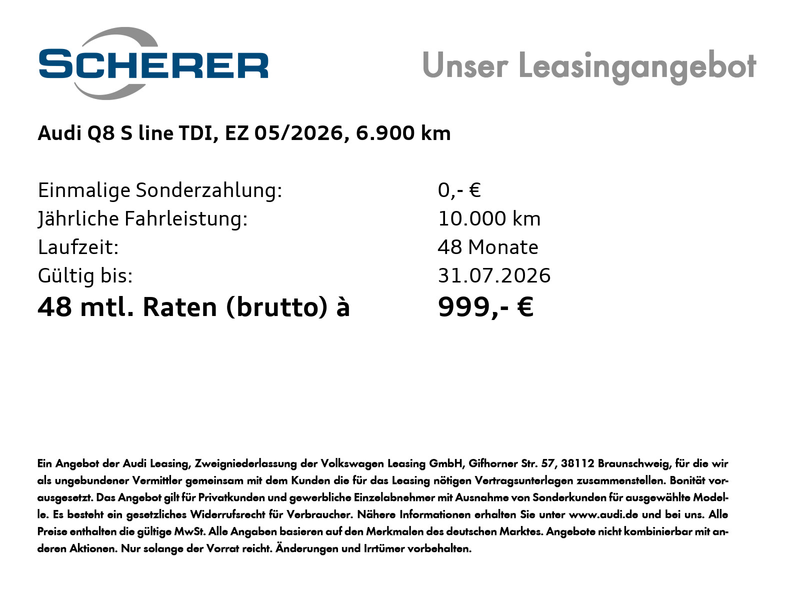 Audi Q8 SUV S line business TDI quattro 210 kW tiptro — photo 2