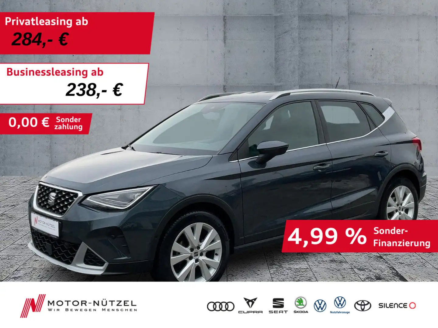SEAT Arona 1.0 TSI DSG XPERIENCE LED+NAVI+AHK+ACC+SHZ Grau - 1