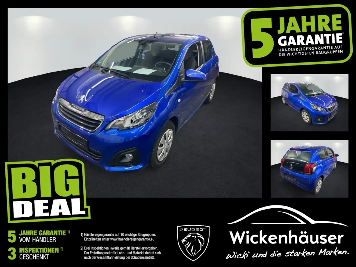 Peugeot 108 1.0 VTi Active 5trg Klima Bluetooth ZV eFH Blau - 1