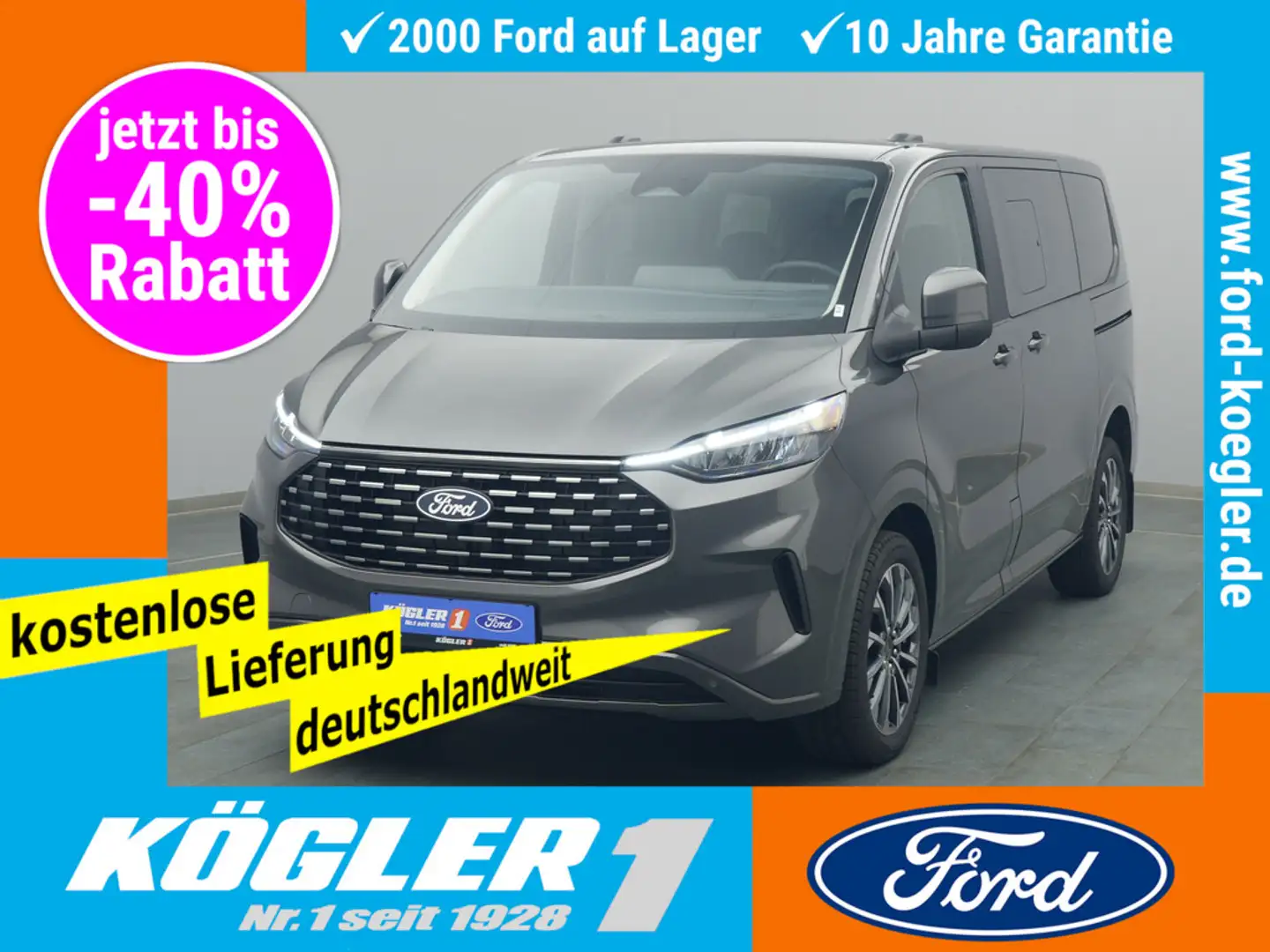 Ford Tourneo Custom 320 L1 Titanium 170PS Aut. Grau - 1