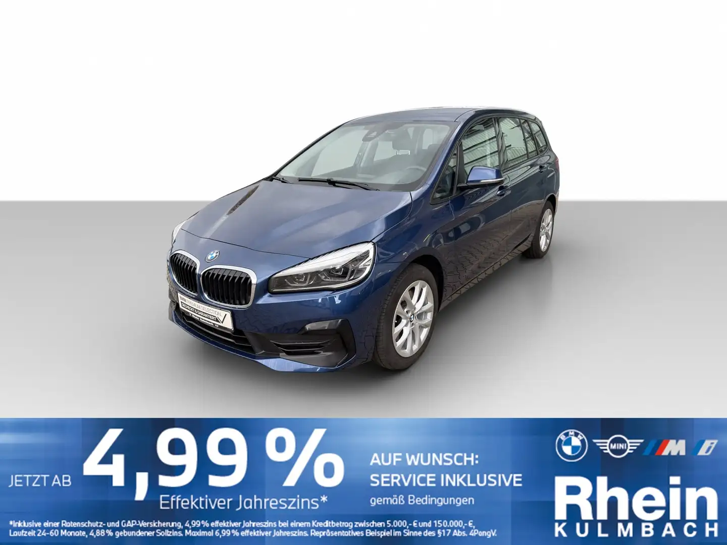 BMW 218 d Gran Tourer Advantage Navi LED AHK Lordose Blau - 1