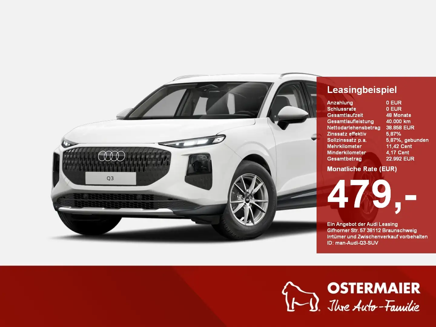 Audi Q3 SUV TFSI 110 kW S tronic *NAVI*PDC* Weiß - 1