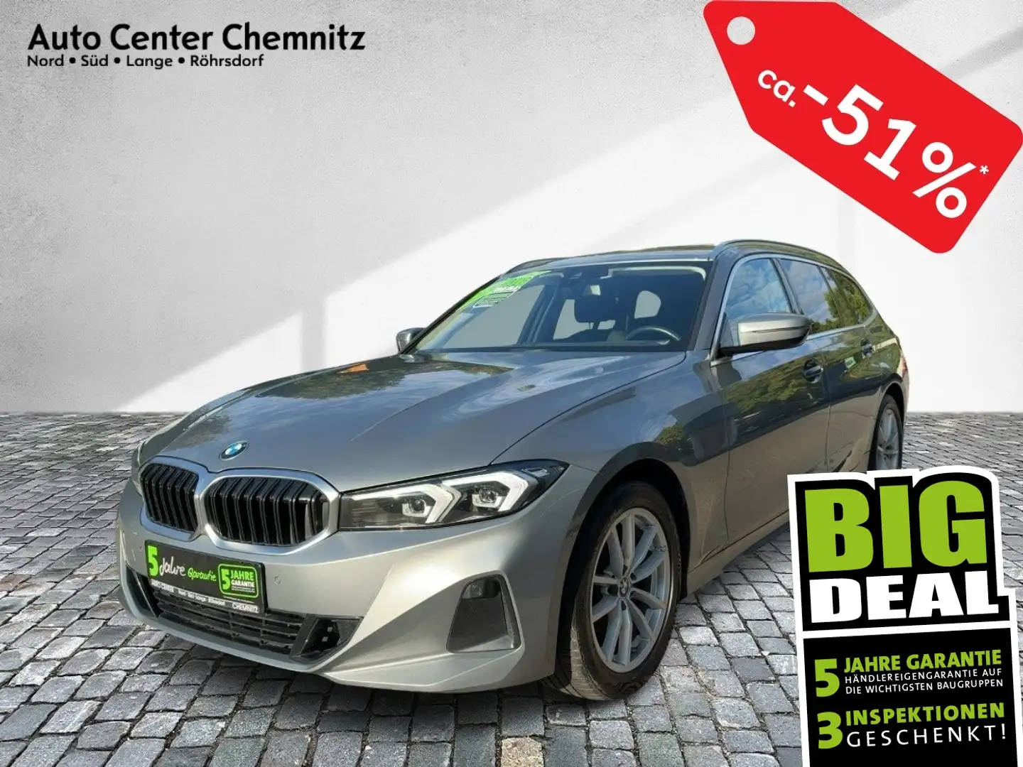 BMW 318 d AT8 Touring LED/Navi/KlimaA/SHZ/PDC/Kamera Grigio - 1