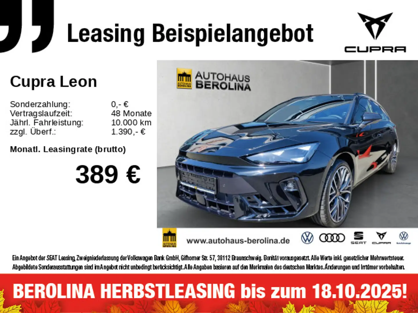 CUPRA Leon ST 2.0 TSI 4D VZ DSG *PANO*AHK*SENNHEISER* Zwart - 1
