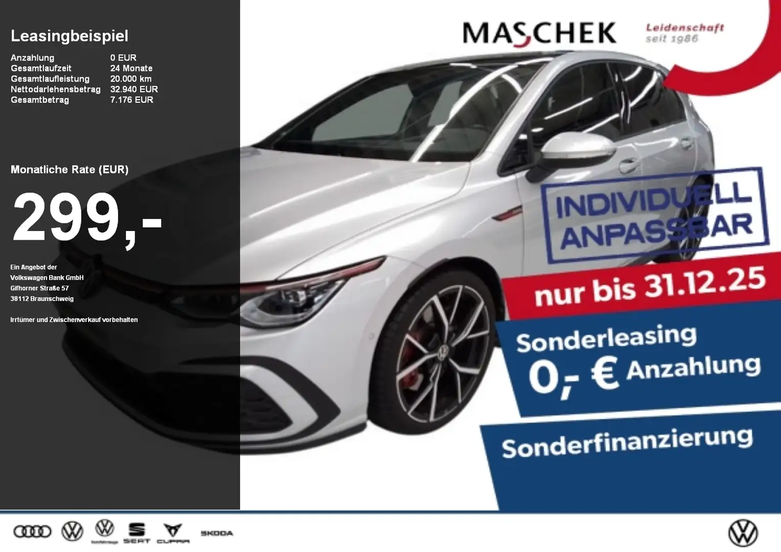 Volkswagen Golf GTI 2.0 TSI IQ.Light Pano HK LM19 HUD RearView Pano HU Silber - 1