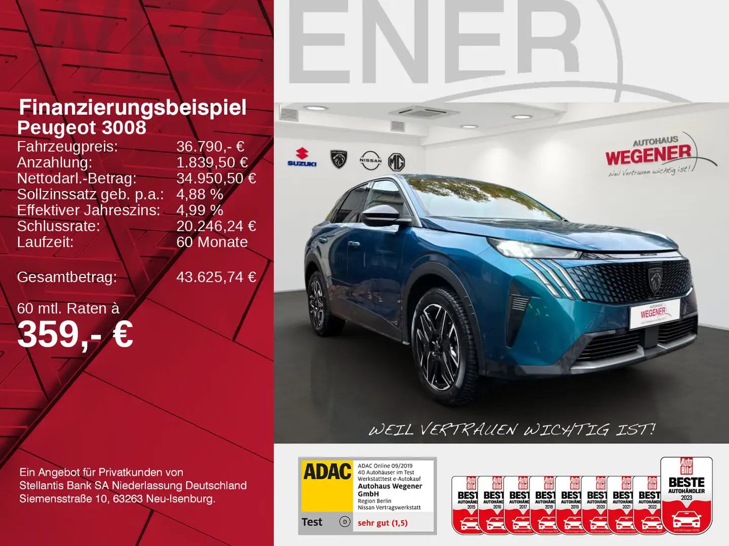 Peugeot 3008 Allure Business HYBRID 145 e-DSC6 *Kamera* Blau - 2