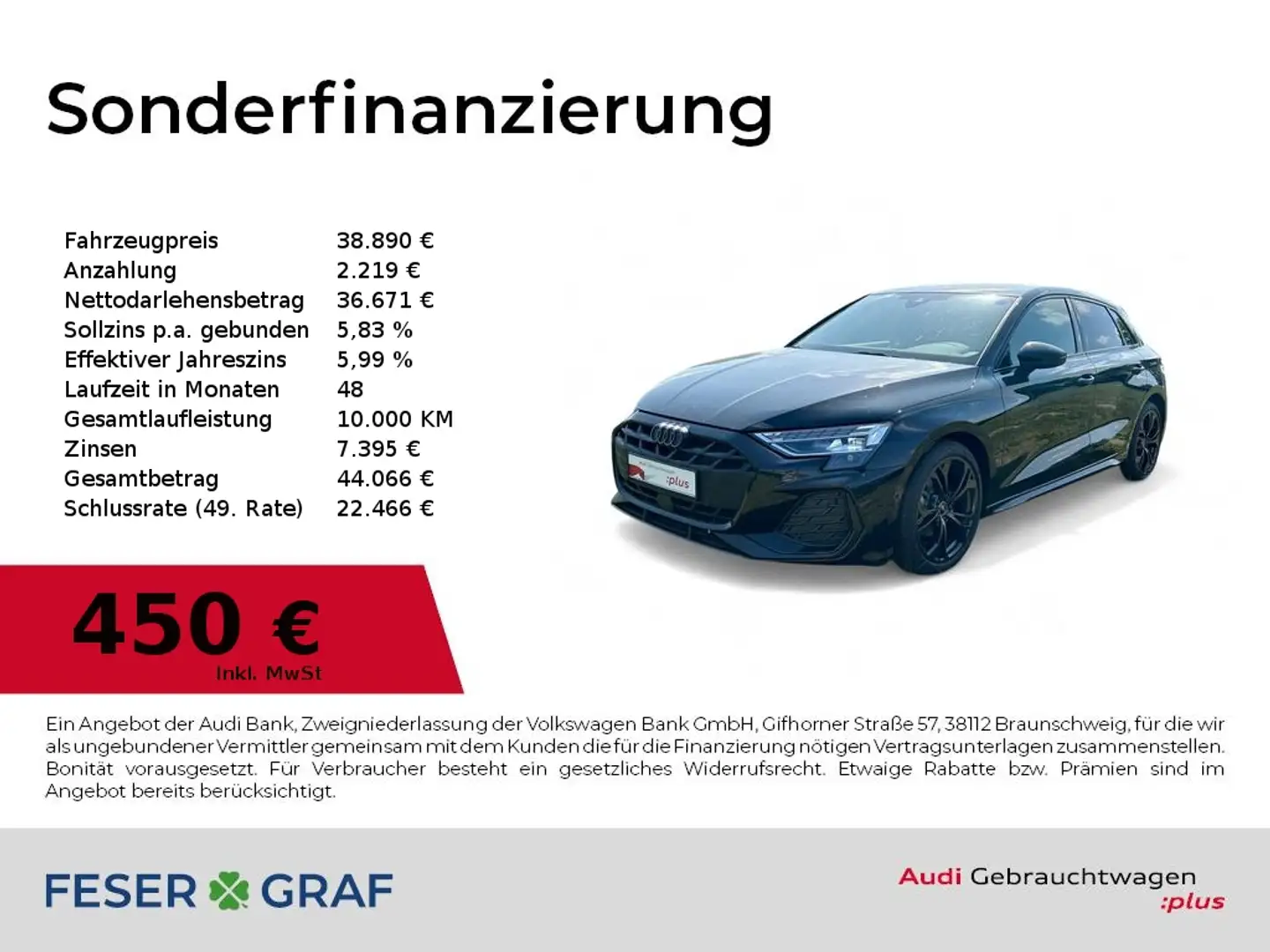 Audi A3 S line 35TFSI S tronic Navi+/SHZ/Kamera/LED/ACC/VC Negro - 1