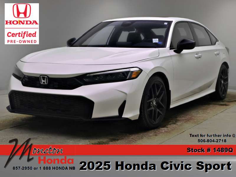 White 2025 Honda Civic Sedan Front-Wheel Drive Continuously Variable Transmission