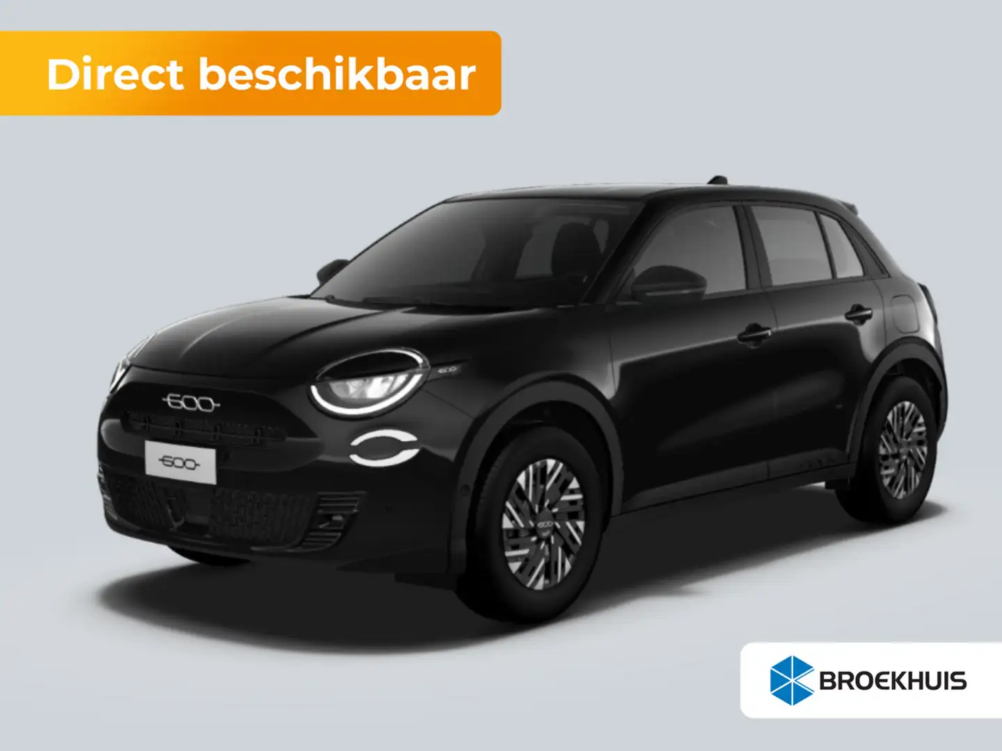 Fiat 600 Black Edition | 16” stalen velgen met Bi-color cov Zwart - 1