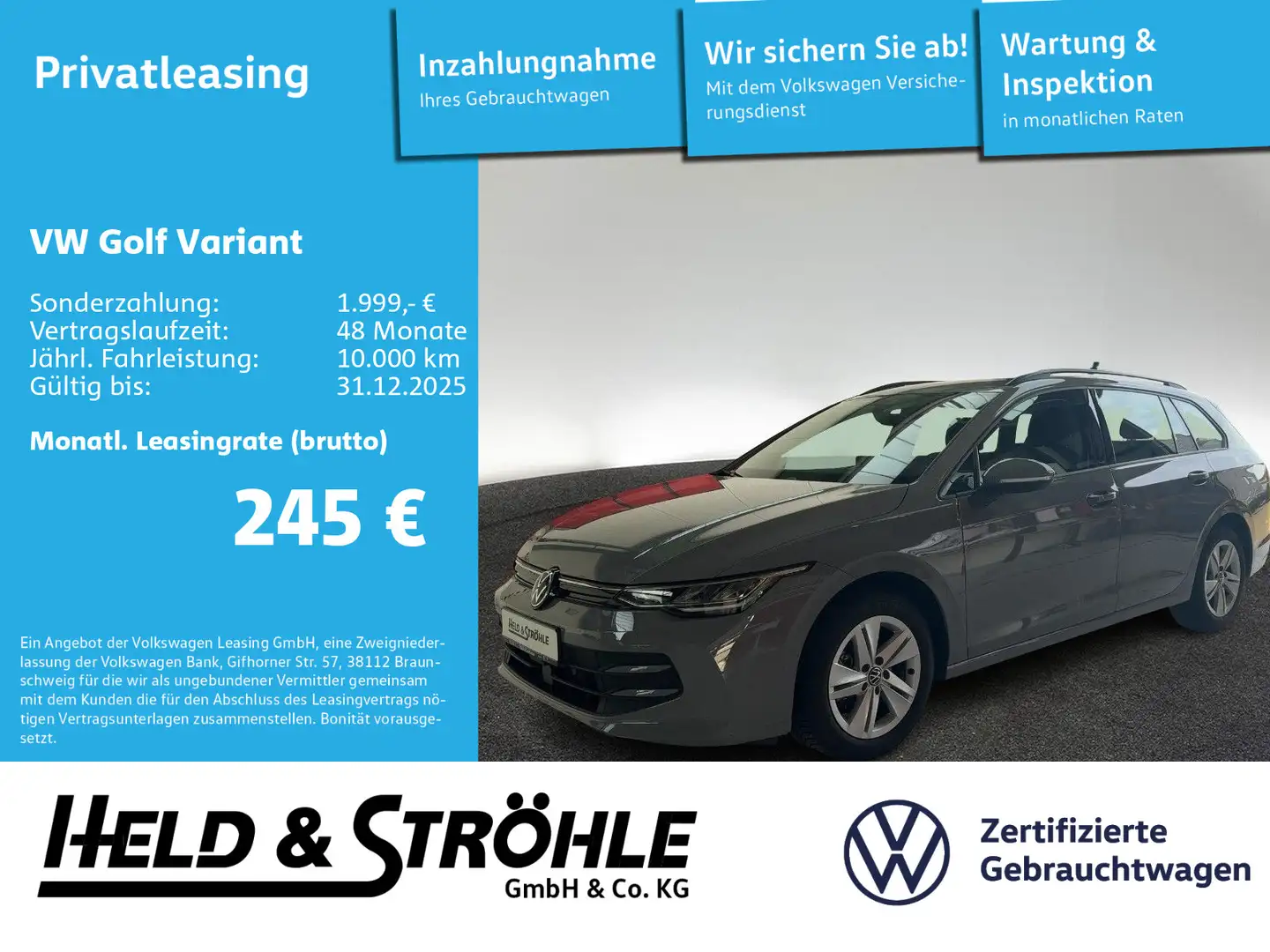 Volkswagen Golf Variant 1.5 TSI Life AHK HuD LED NAV PDC Gris - 1