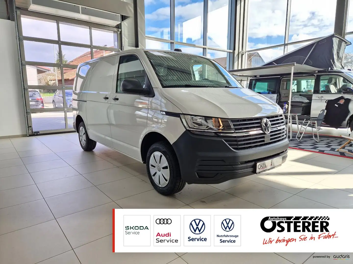 Volkswagen T6.1 Transporter Kasten 2.0 TDI-AHK-Klima-Heckklappe mit Fenster-Tr Weiß - 1