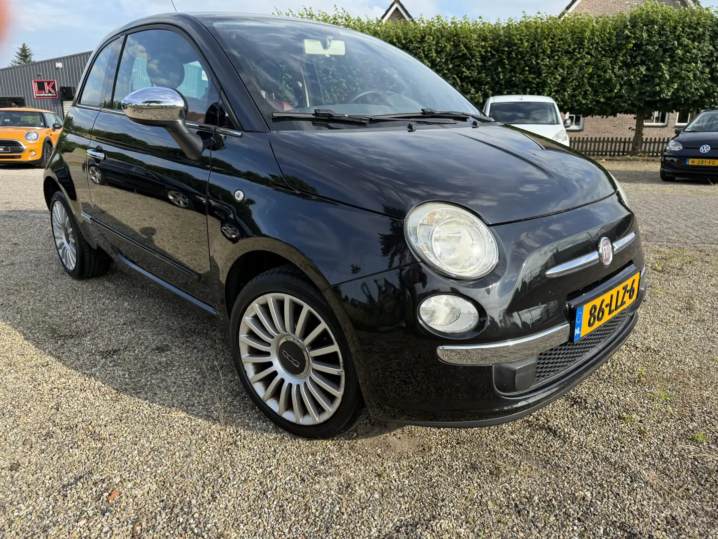 Fiat 500 1.2 Lounge Automaat !! Leer,airco,Panoramadak Zeer Zwart - 1
