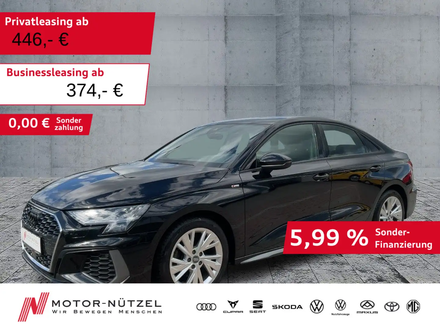 Audi A3 35 TDI S-TR S-LINE 5JG+LED+NAVI+ACC Schwarz - 1