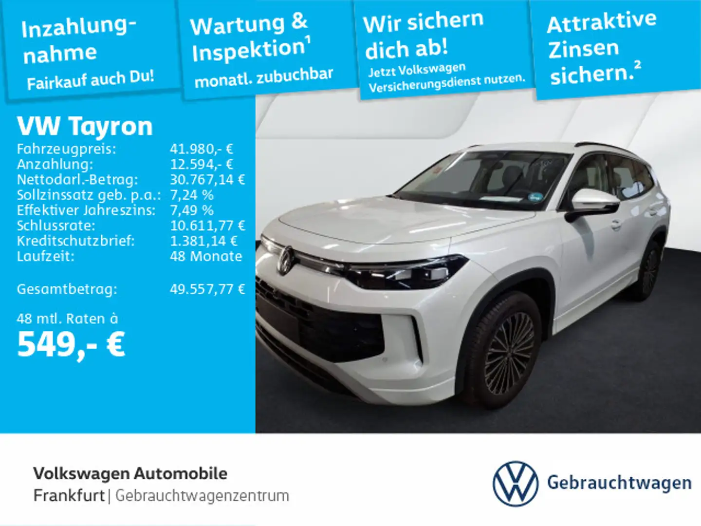 Volkswagen Tayron 2.0 TDI DSG 4Motion Life Navi IQ.Light DA Weiß - 1