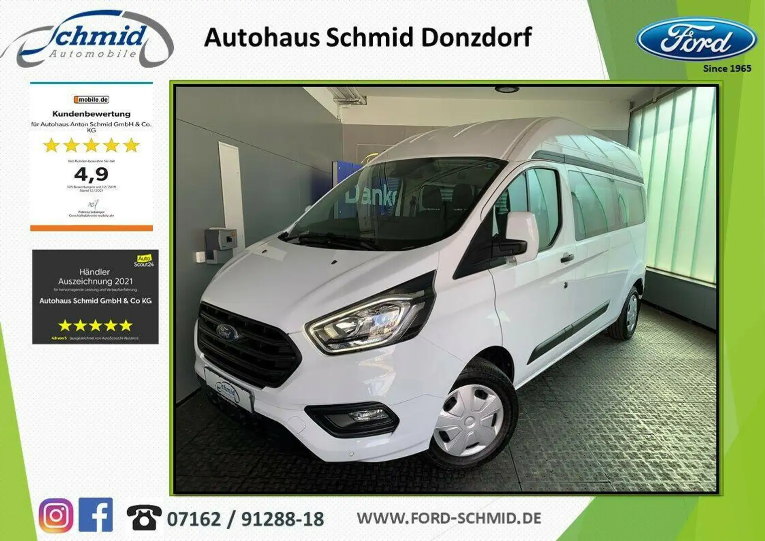 Ford Transit Custom Kombi 320 L2H2+KÜCHE+SCHLAFSYSTEM Weiß - 1