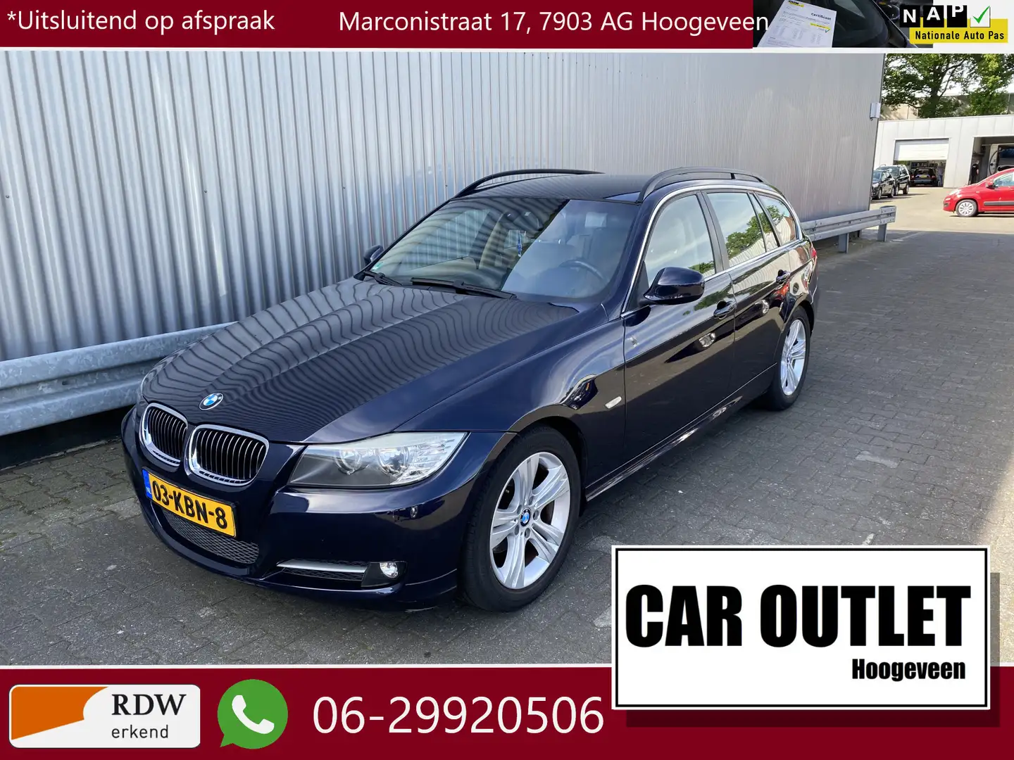 BMW 318 3-serie Touring 318i Business Line Leer, Navi groo Blau - 1