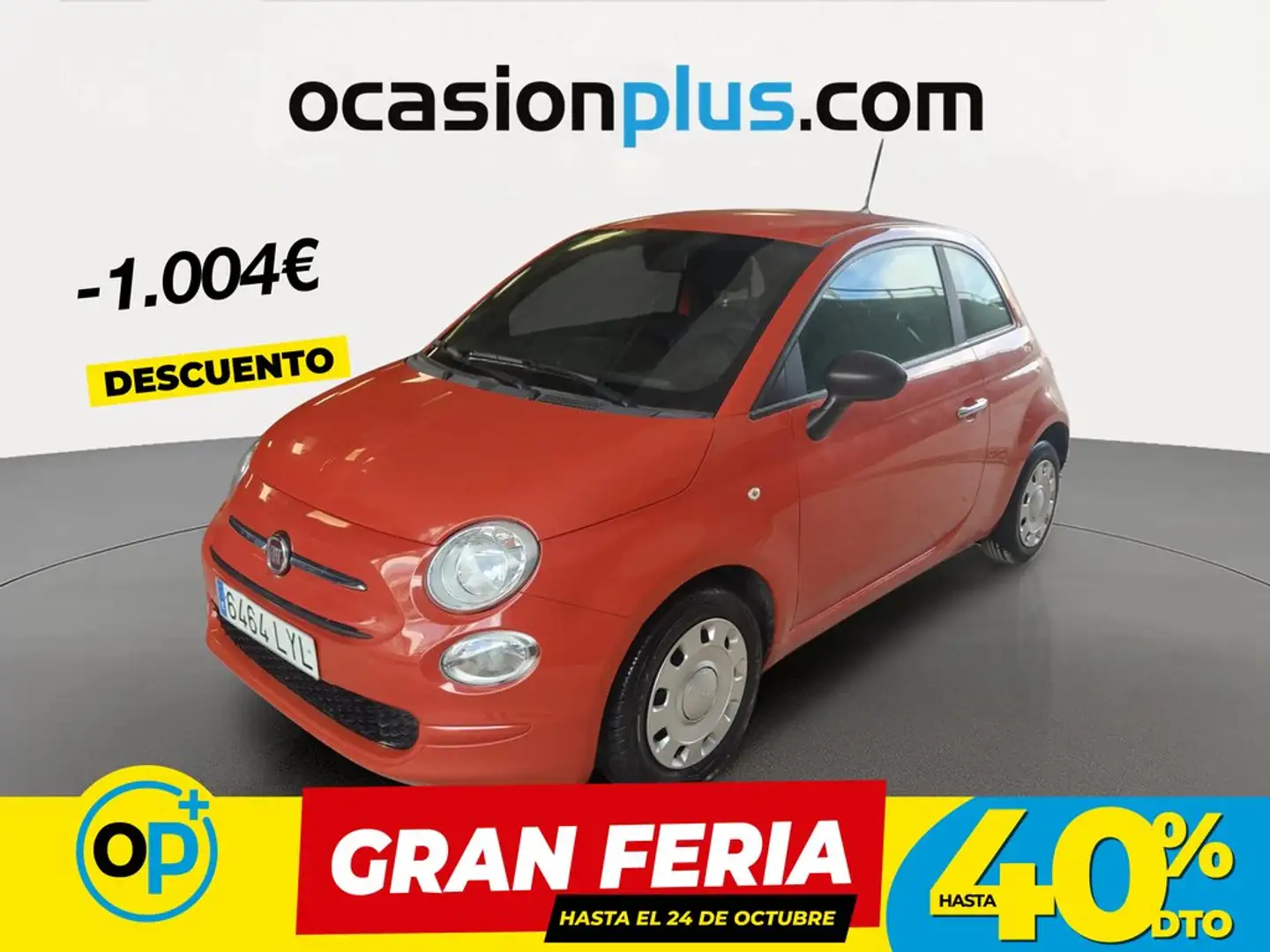 Fiat 500 1.0 Hybrid Club 52kW Naranja - 1