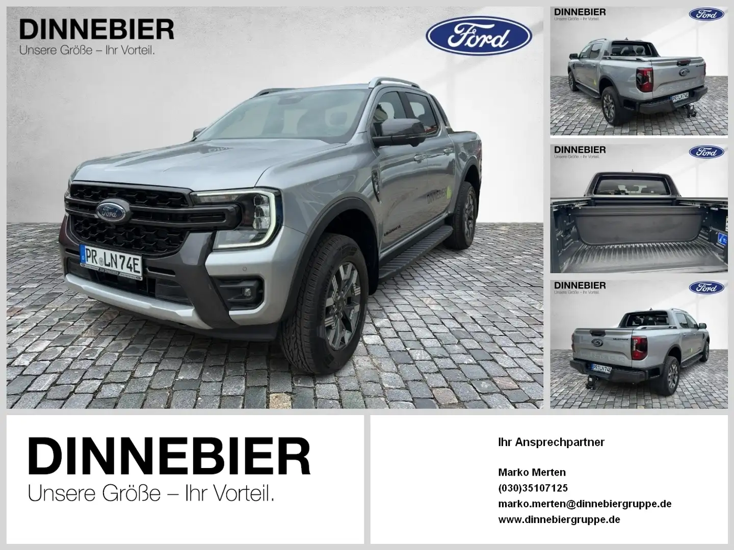 Ford Ranger DoKa 2.3l PHEV Wildtrak 207 kW Argent - 1