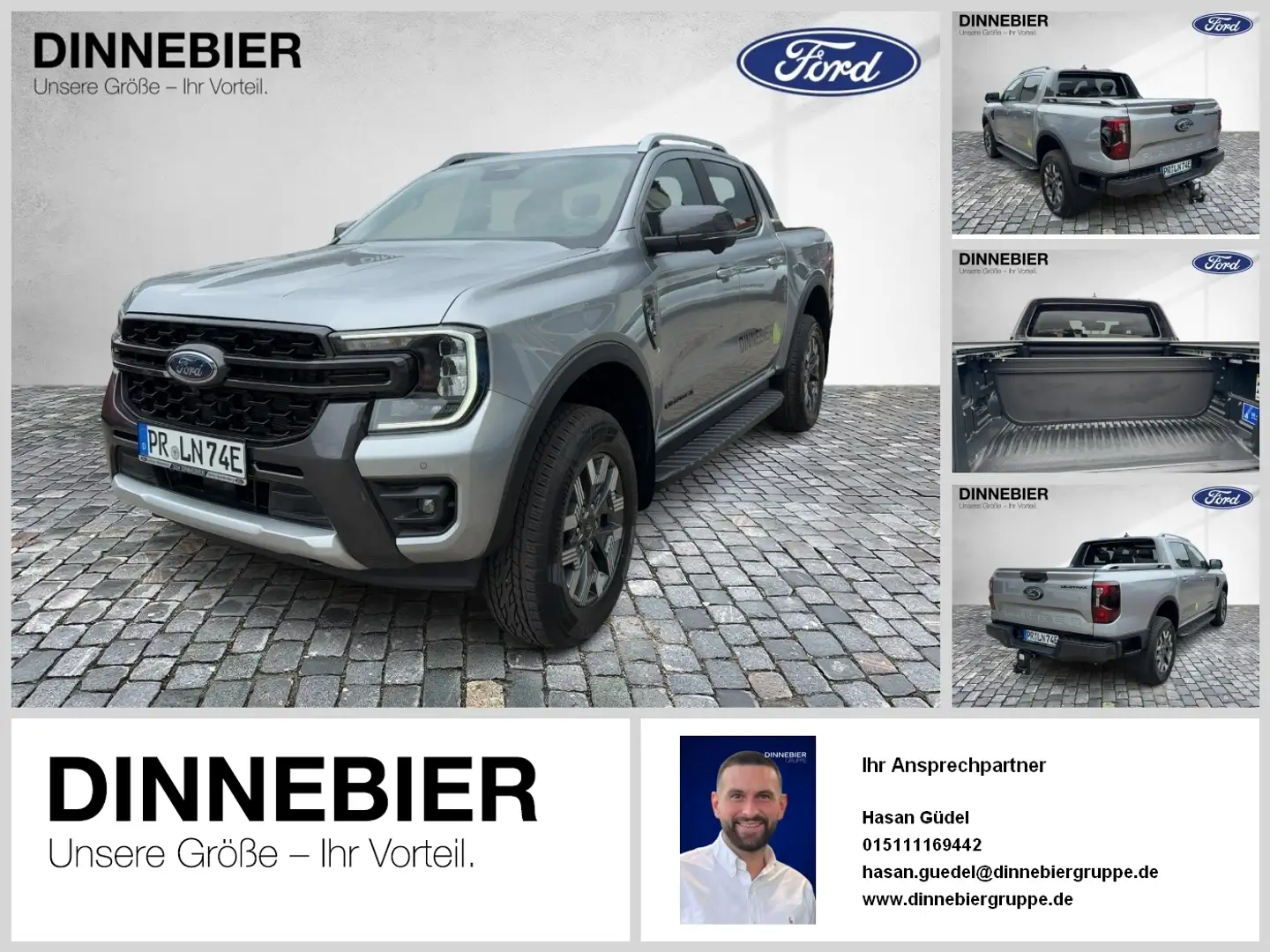 Ford Ranger DoKa 2.3l PHEV Wildtrak 207 kW Silber - 1
