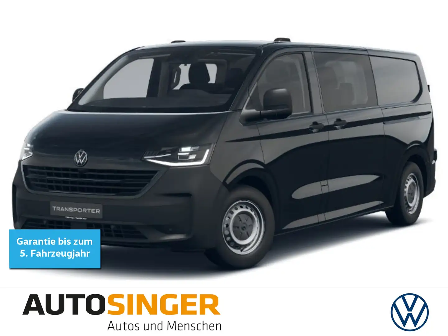 Volkswagen T7 Transporter Kasten Plus TDI LR Autom. MATRIX*ACC Negro - 1