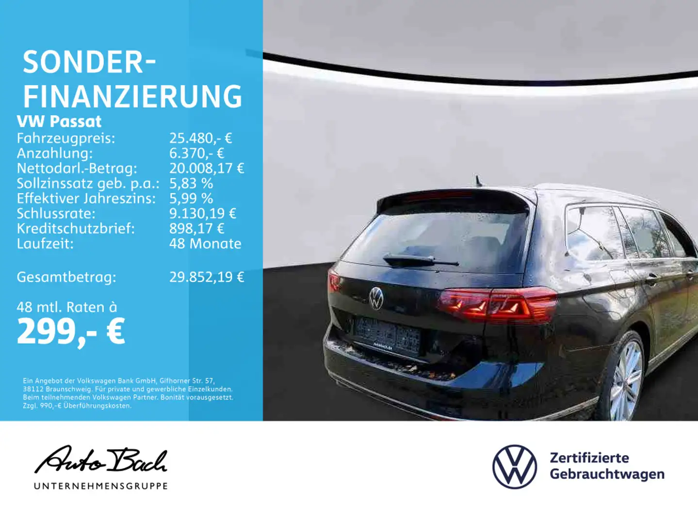 Volkswagen Passat Variant Passat Var. 2.0 TDI Elegance 4M DSG Navi LED AHK Zwart - 2