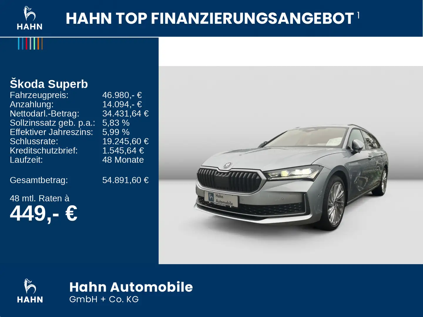Skoda Superb Combi Selection 1,5 TSI IV DSG Pano AHK Silber - 2