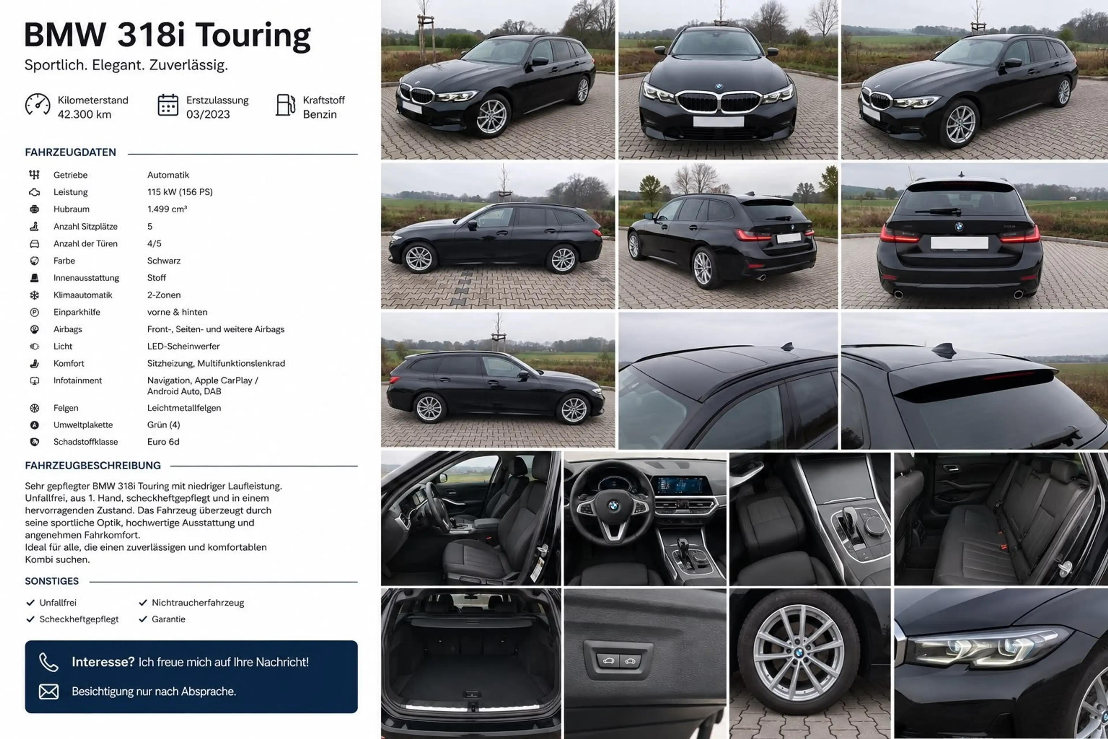 BMW 318 Touring 360 Kamera Headup El. Heckklappe SHG — photo 16