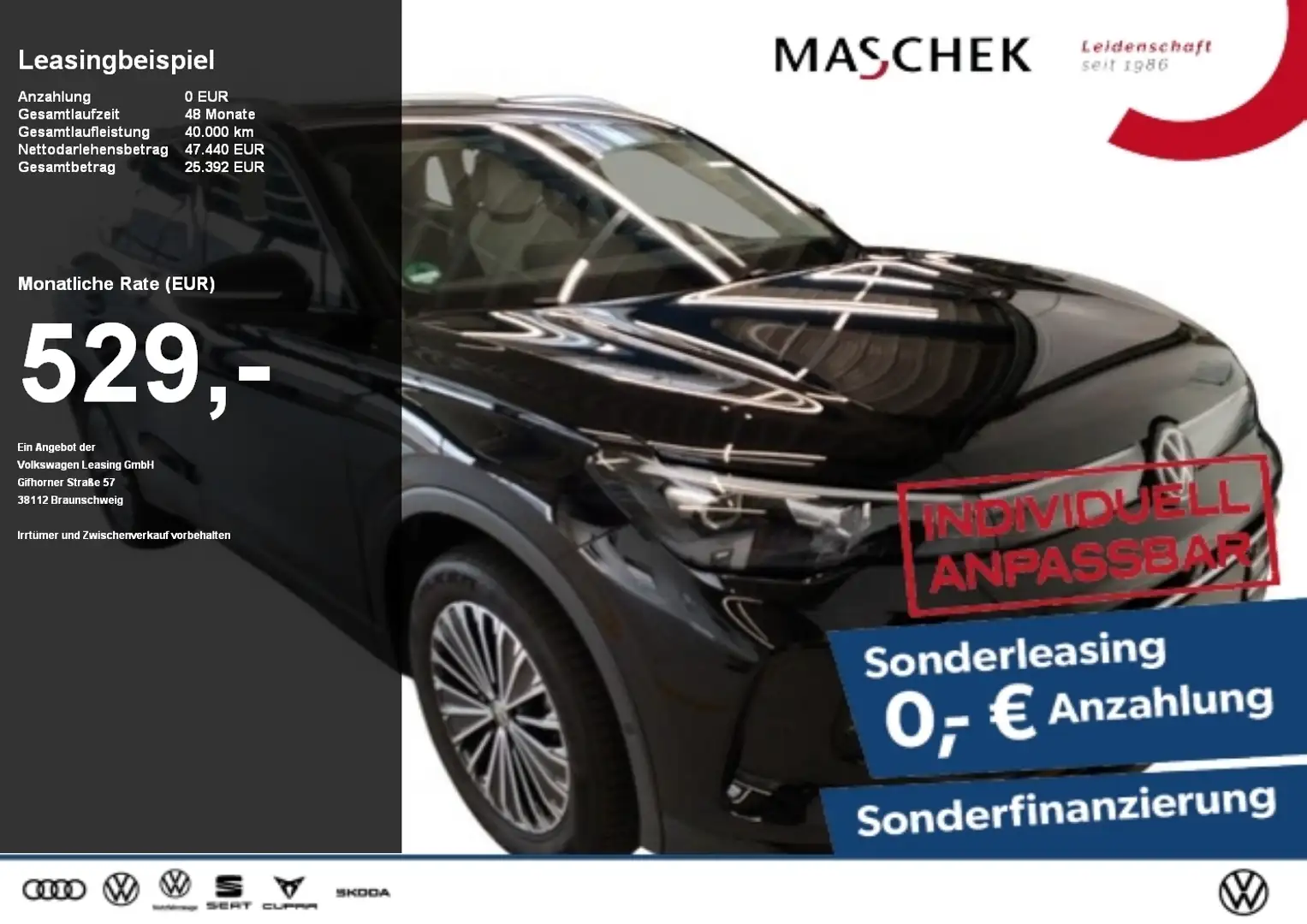 Volkswagen Tiguan Elegance eHybrid Anschlussg HUD AHK Navi Kamera Schwarz - 1