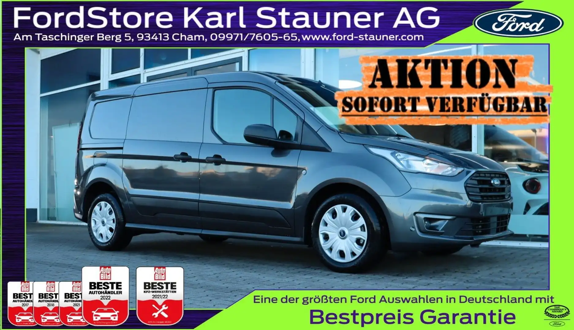 Ford Transit Connect Kasten Trend DIESEL / L2 AHK Gris - 1