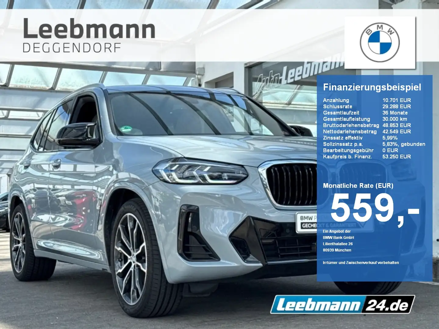 BMW X3 M 40d AHK/GSD/StHz/HK/ACC/HUD 2 JAHRE GARANTIE Grijs - 1