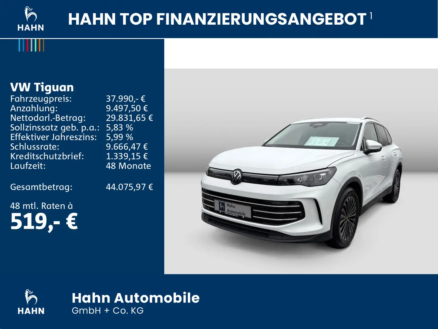 Volkswagen Tiguan 2.0 TDI DSG Elegance Navi AHK CAM LED HuD Weiß - 2