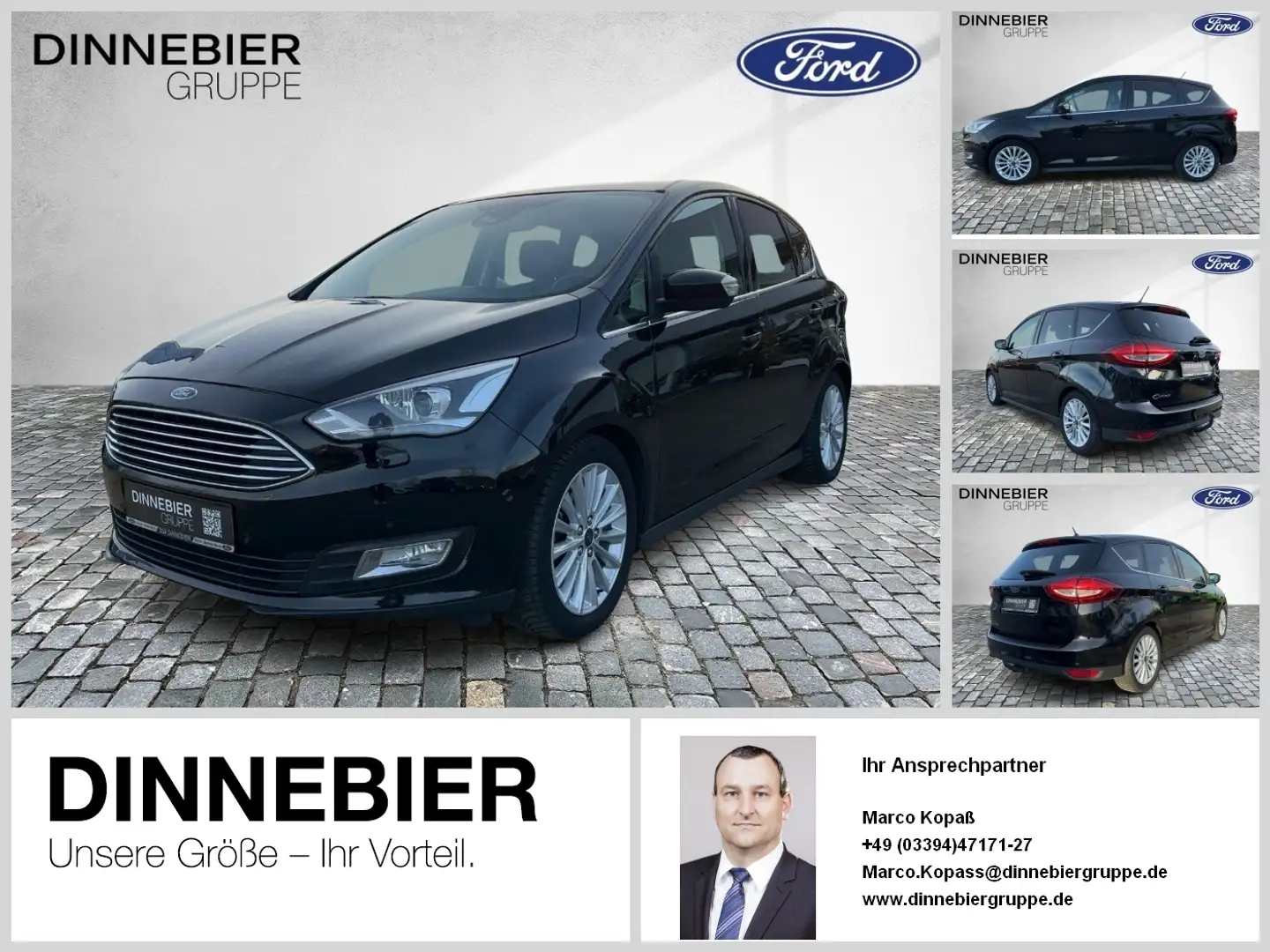 Ford C-Max Titanium 1.0 EB **AHK/Xenon/Pano** CAM NAVI PANO P Чёрный - 1