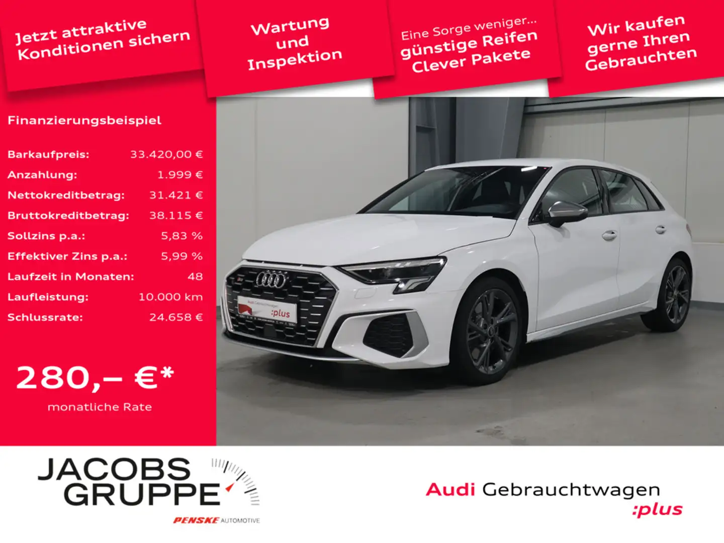 Audi S3 Sportback 2.0 TFSI quattro LED*PDC* * Weiß - 1