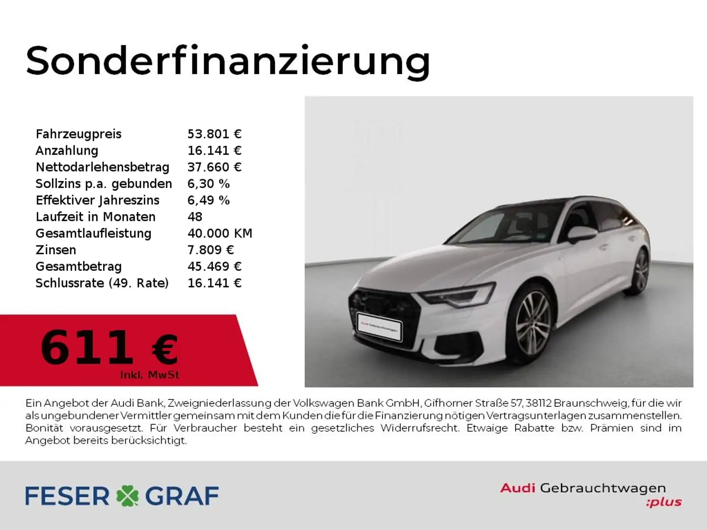 Audi A6 Avant 45 TDI q. S Line/Matrix/Pano/AHK/Memory/R-Ka Weiß - 1