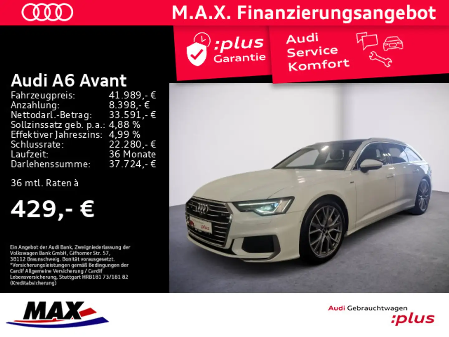 Audi A6 45 TFSI QUATT SPORT S LINE+MATRIX+PANO+ Weiß - 1