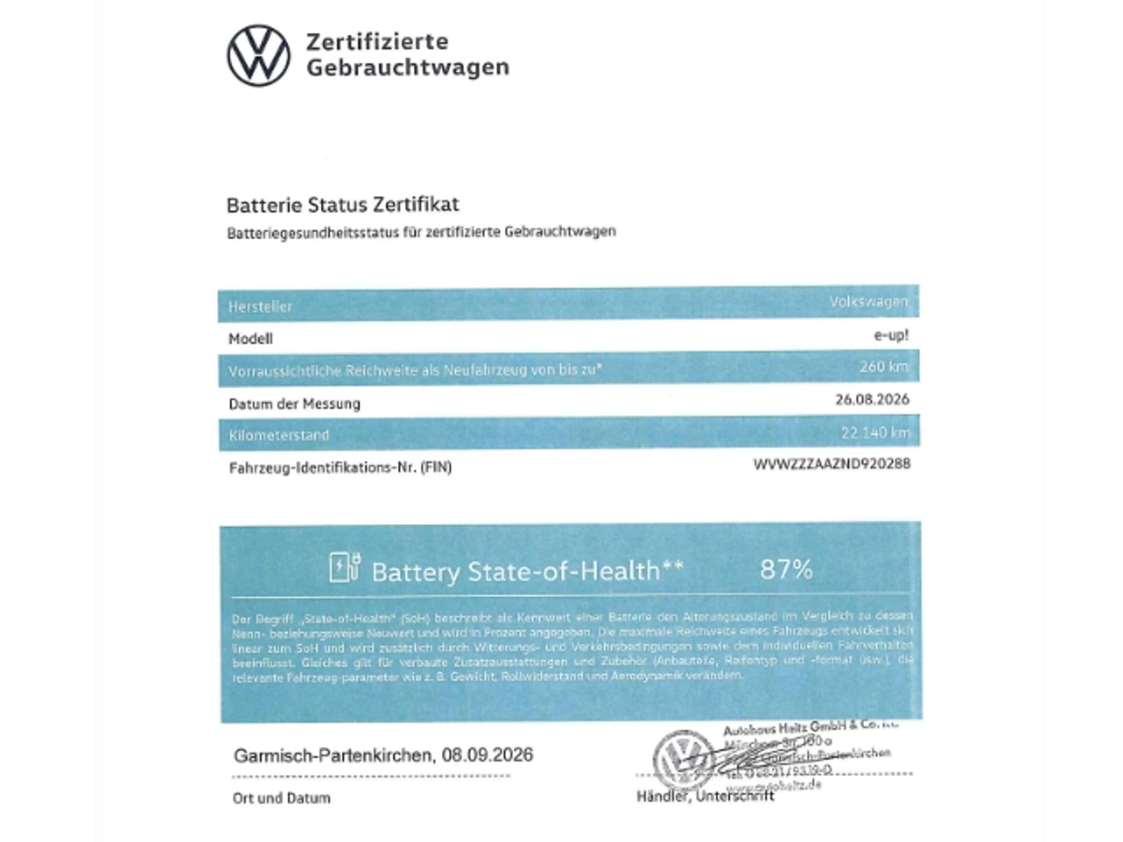 Volkswagen e-up! Max DAB Ambientebeleuchtung Rückfahrkam. — photo 2