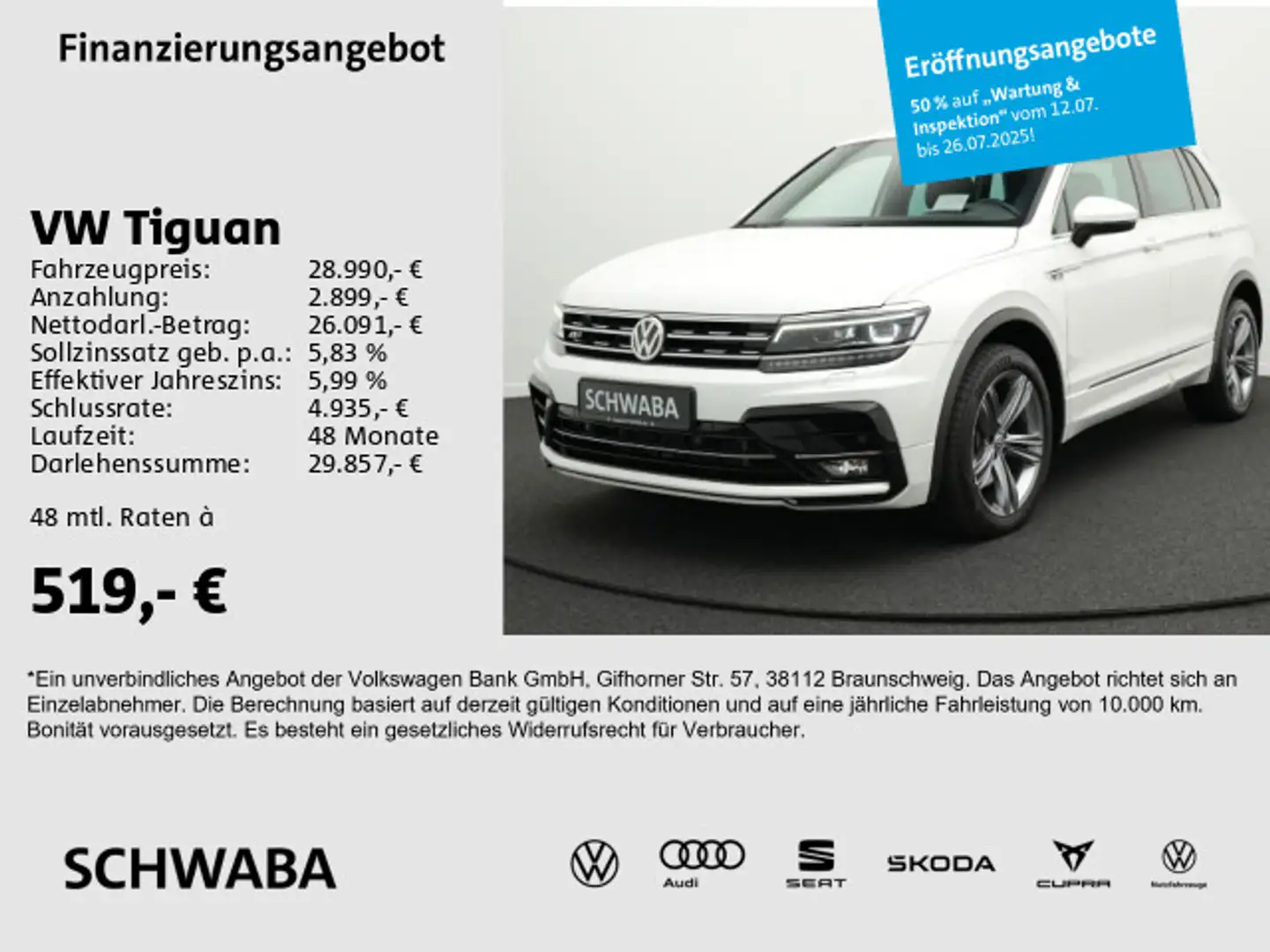 Volkswagen Tiguan Highline 2.0 TDI 4M *R-Line*PANO*AHK*19"* Blanco - 1