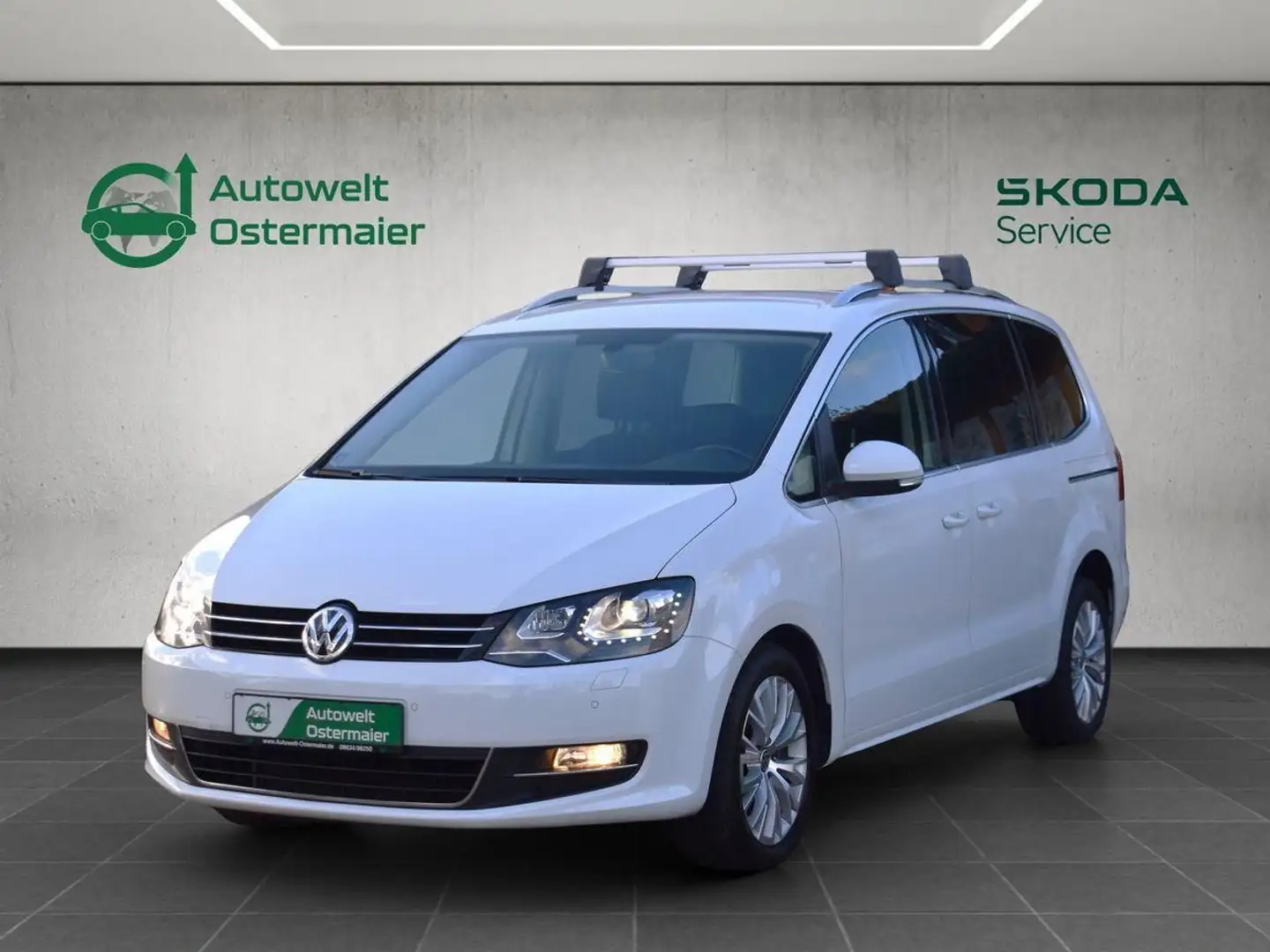 Volkswagen Sharan 2.0 TDI DSG 4 M. Highline*AHK*7-Si.*Navi* Blanc - 1