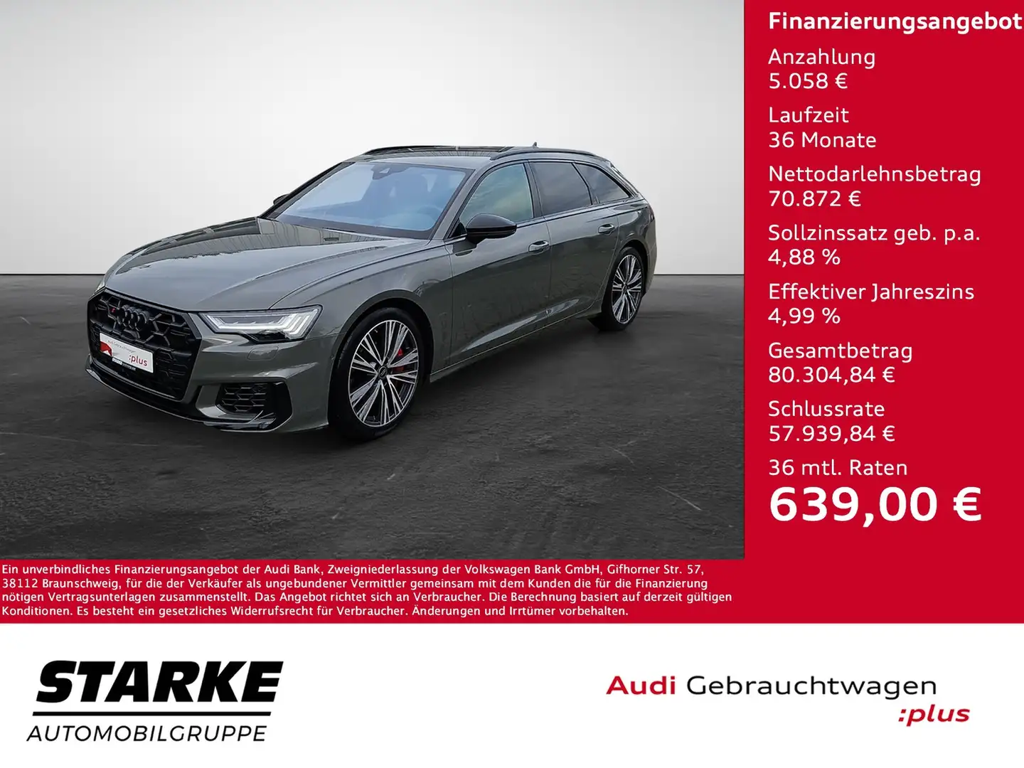 Audi S6 Avant TDI tiptronic NaviPlus Matrix AHK HeadUp ... Grau - 1