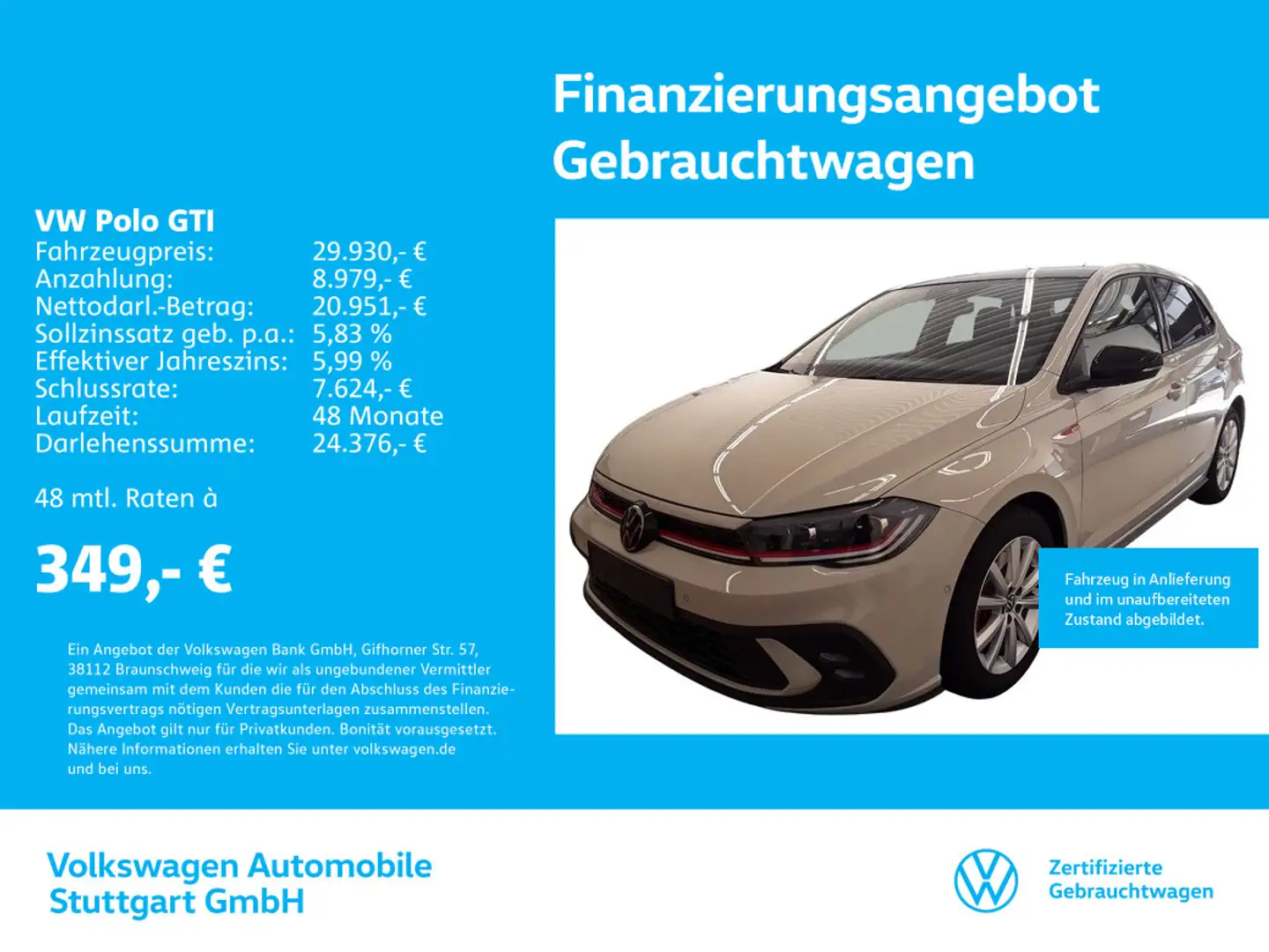 Volkswagen Polo GTI DSG Navi Kamera Schiebedach Szary - 1