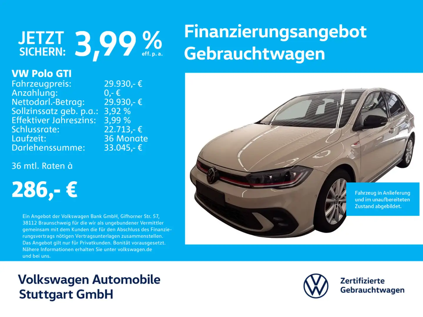 Volkswagen Polo GTI DSG Navi Kamera Schiebedach Grau - 1