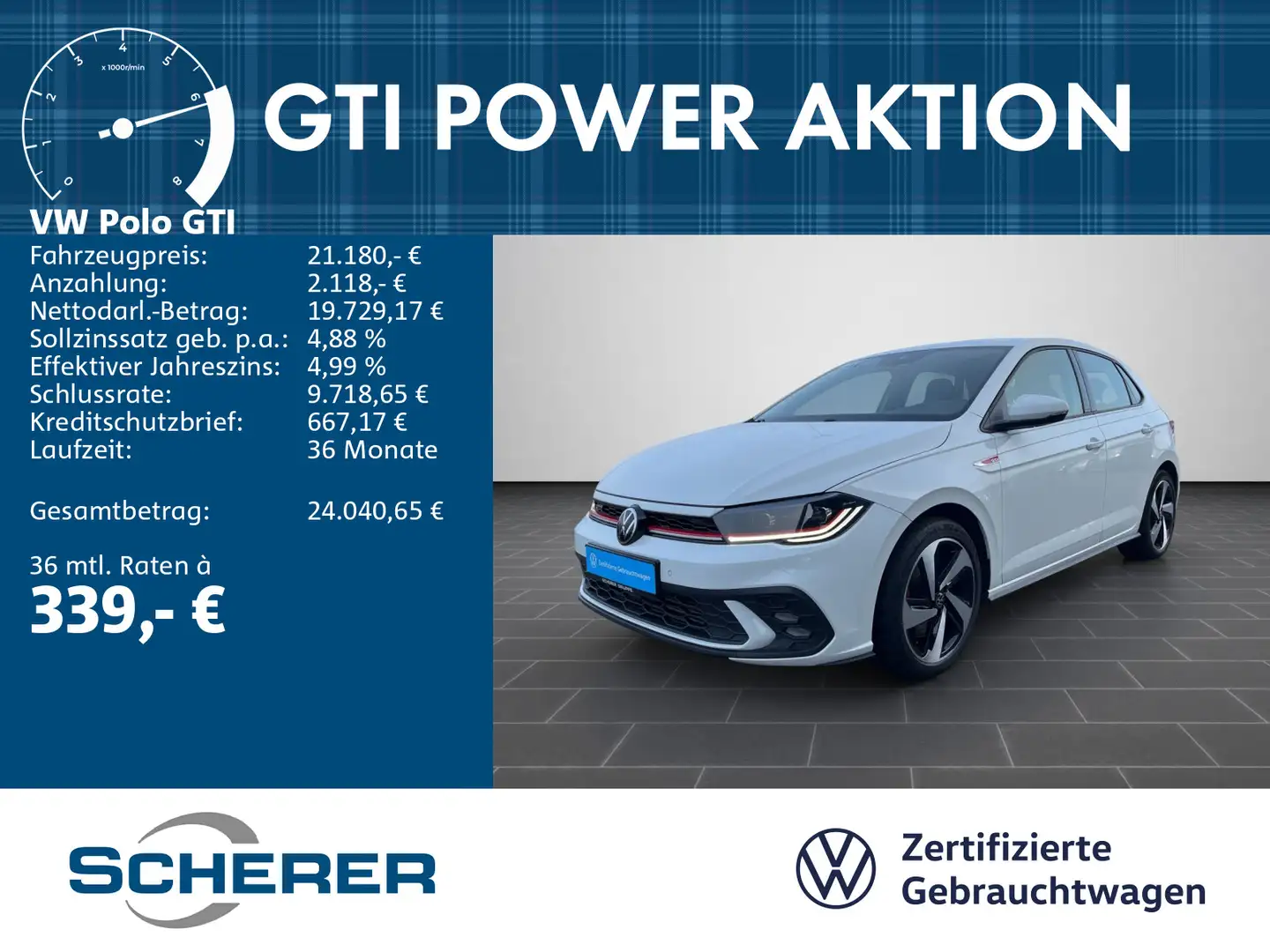 Volkswagen Polo GTI 2.0 TSI DSG IQ.LIGHT CARPLAY EPH SHZ Weiß - 1