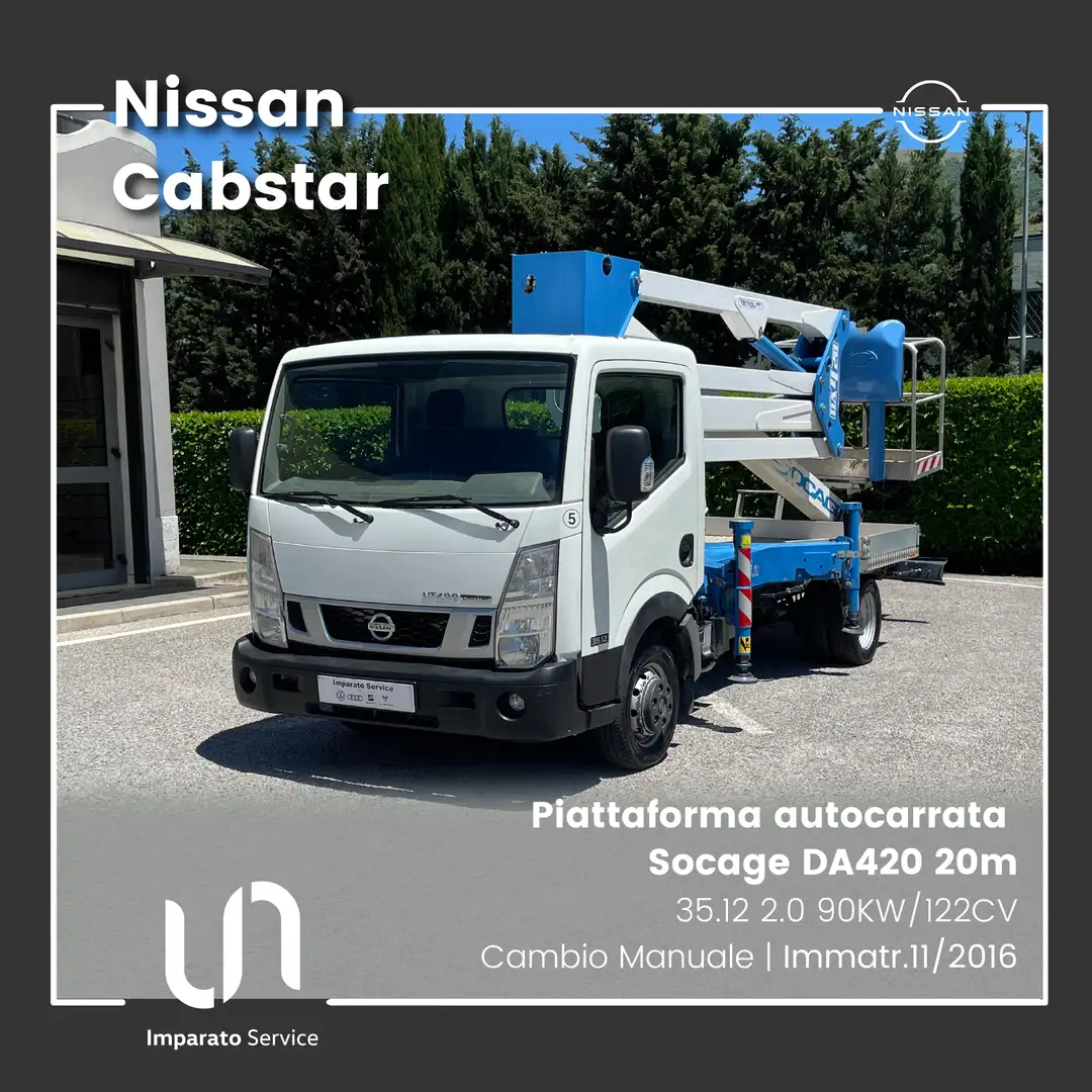 Nissan Cabstar 35.12 Piattaforma autocarrata Socage DA420 20m Bílá - 1