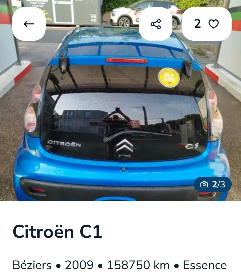 Citroen C1 C1 1.0i pack Bleu - 2