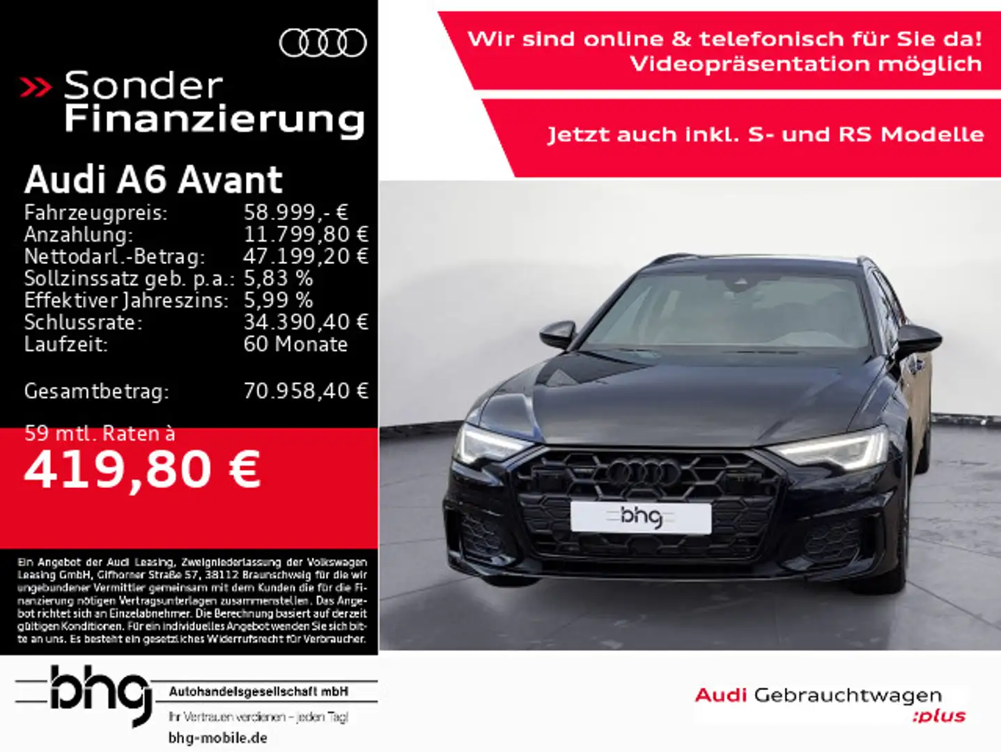 Audi A6 Avant S line 45 TDI quattro S tronic *245PS* Schwarz - 1